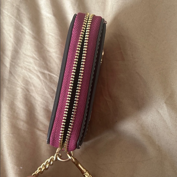 Coach Pink Cherry Card Holder with Gold Chain - Picture 3 of 3